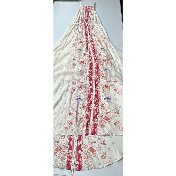 Free People Dress Women 6 Cream Floral Halter Maxi Fairy Whimsy Beach Boho Flowy - Picture 12 of 15